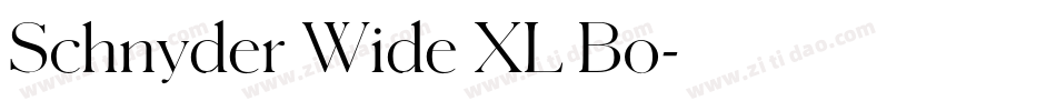 Schnyder Wide XL Bo字体转换